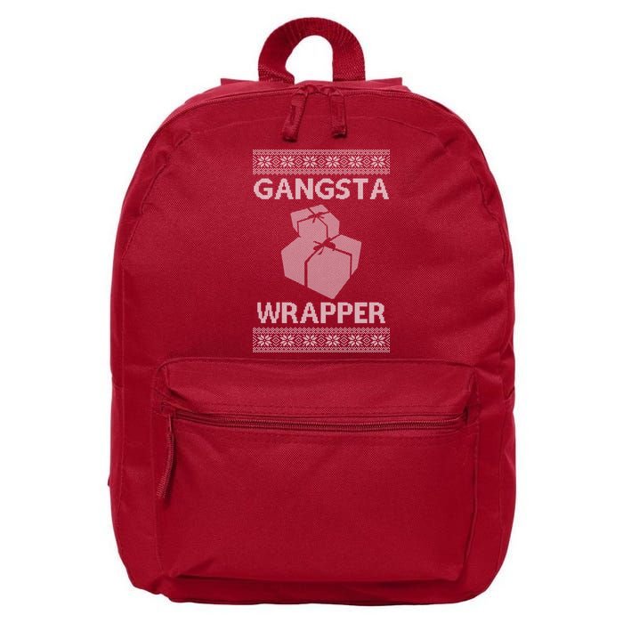 Gangsta Wrapper Ugly Christmas Sweater 16 in Basic Backpack