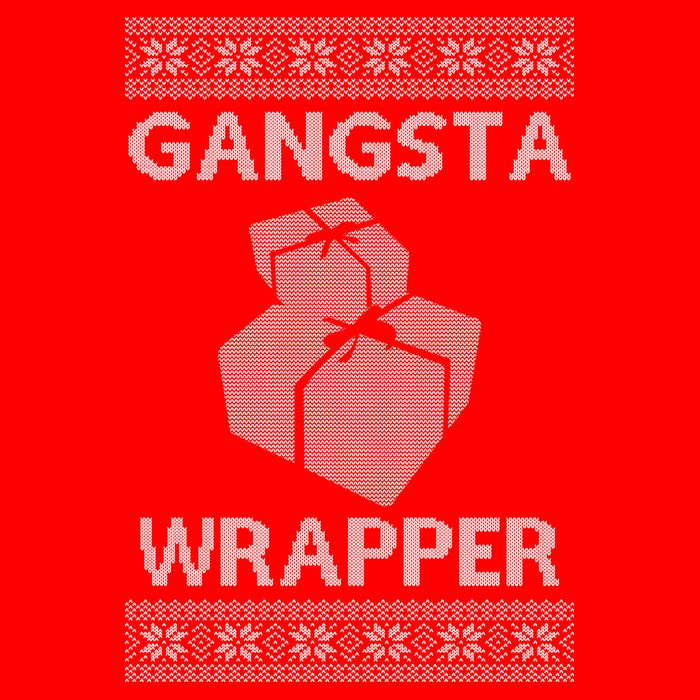 Gangsta Wrapper Ugly Christmas Sweater 16 in Basic Backpack