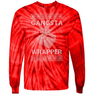 Gangsta Wrapper Ugly Christmas Sweater Tie-Dye Long Sleeve Shirt