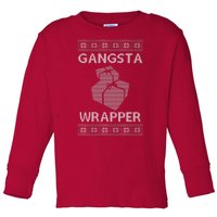 Gangsta Wrapper Ugly Christmas Sweater Toddler Long Sleeve Shirt