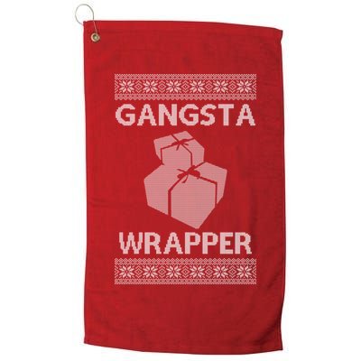 Gangsta Wrapper Ugly Christmas Sweater Golf Towel