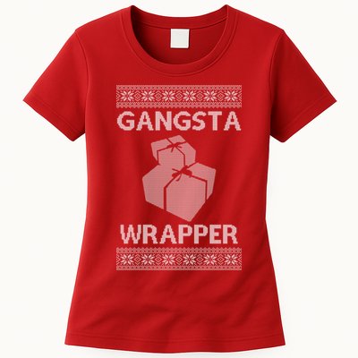 Gangsta Wrapper Ugly Christmas Sweater Womens T-Shirt
