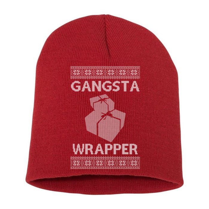 Gangsta Wrapper Ugly Christmas Sweater Short Acrylic Beanie