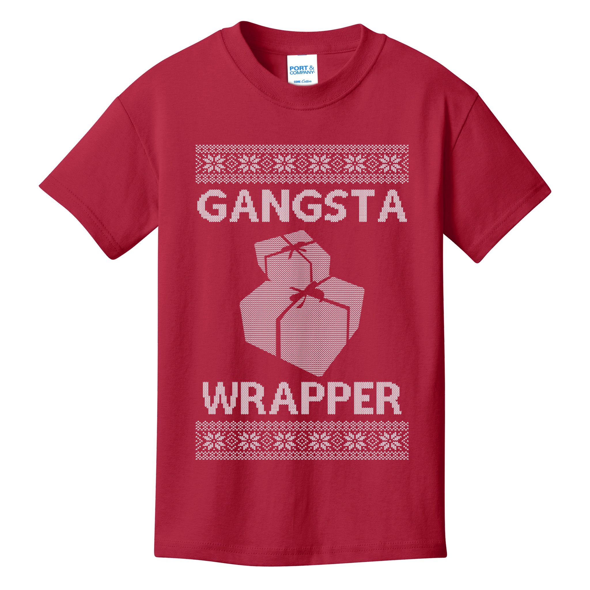 Gangsta Wrapper Ugly Christmas Sweater Kids T-Shirt