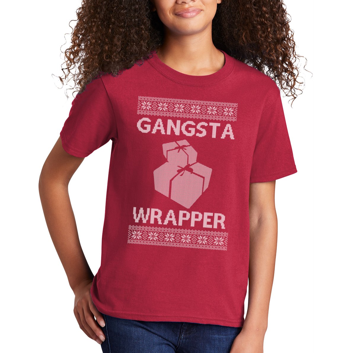 Gangsta Wrapper Ugly Christmas Sweater Kids T-Shirt