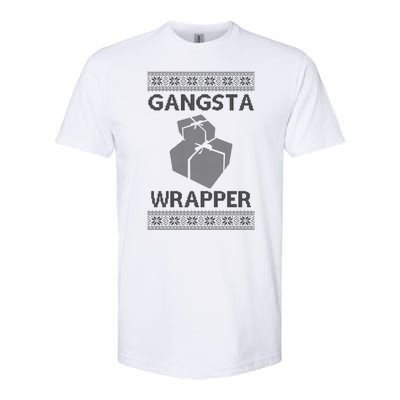 Gangsta Wrapper Ugly Christmas Sweater Softstyle® CVC T-Shirt