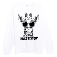 Giraffe WhatS Up Premium Crewneck Sweatshirt