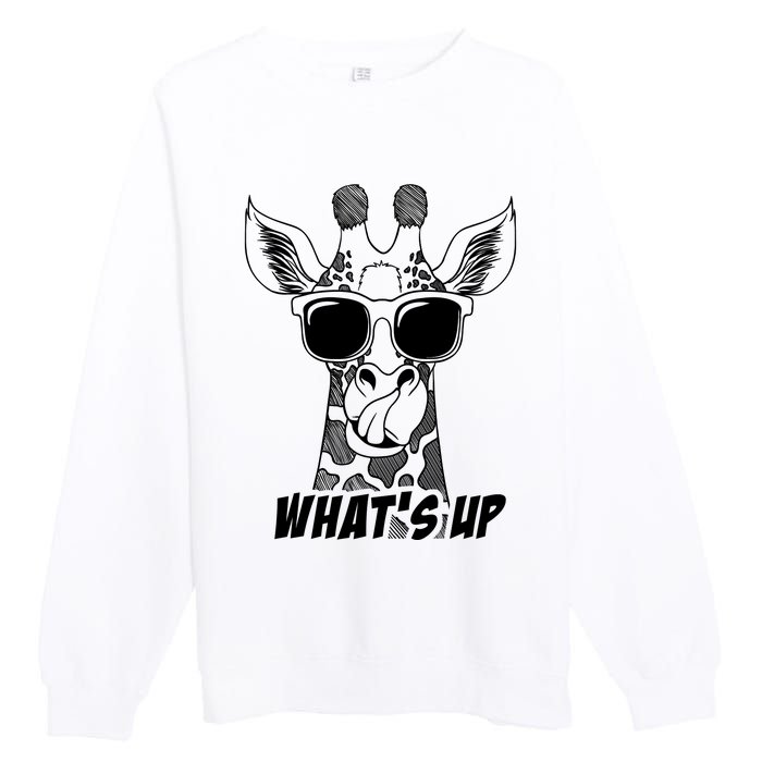 Giraffe WhatS Up Premium Crewneck Sweatshirt