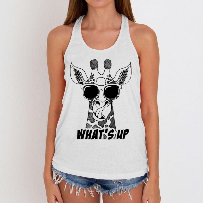 Giraffe WhatS Up Women's Knotted Racerback Tank