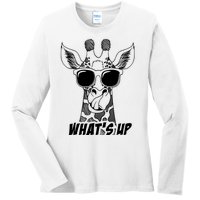 Giraffe WhatS Up Ladies Long Sleeve Shirt