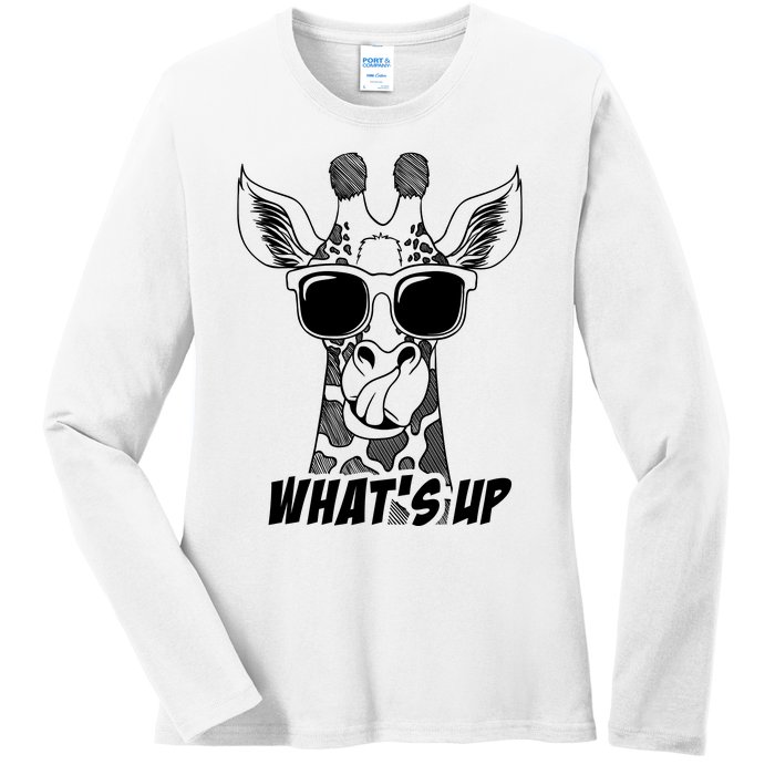 Giraffe WhatS Up Ladies Long Sleeve Shirt