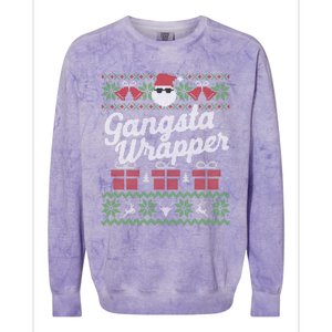 Gansta Wrapper Ugly Christmas Sweater Funny Santa Colorblast Crewneck Sweatshirt