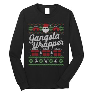 Gansta Wrapper Ugly Christmas Sweater Funny Santa Long Sleeve Shirt