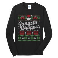 Gansta Wrapper Ugly Christmas Sweater Funny Santa Tall Long Sleeve T-Shirt