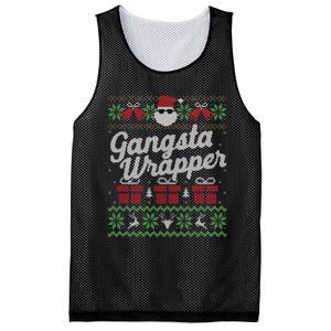 Gansta Wrapper Ugly Christmas Sweater Funny Santa Mesh Reversible Basketball Jersey Tank