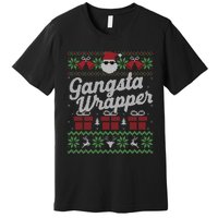 Gansta Wrapper Ugly Christmas Sweater Funny Santa Premium T-Shirt