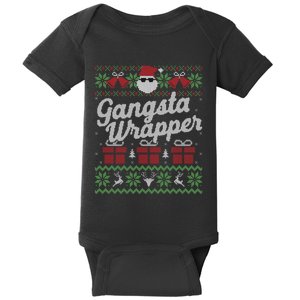 Gansta Wrapper Ugly Christmas Sweater Funny Santa Baby Bodysuit