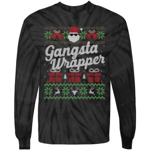 Gansta Wrapper Ugly Christmas Sweater Funny Santa Tie-Dye Long Sleeve Shirt