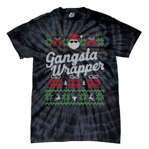 Gansta Wrapper Ugly Christmas Sweater Funny Santa Tie-Dye T-Shirt