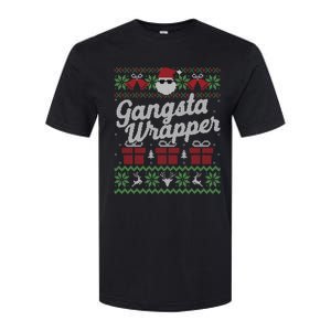 Gansta Wrapper Ugly Christmas Sweater Funny Santa Softstyle CVC T-Shirt