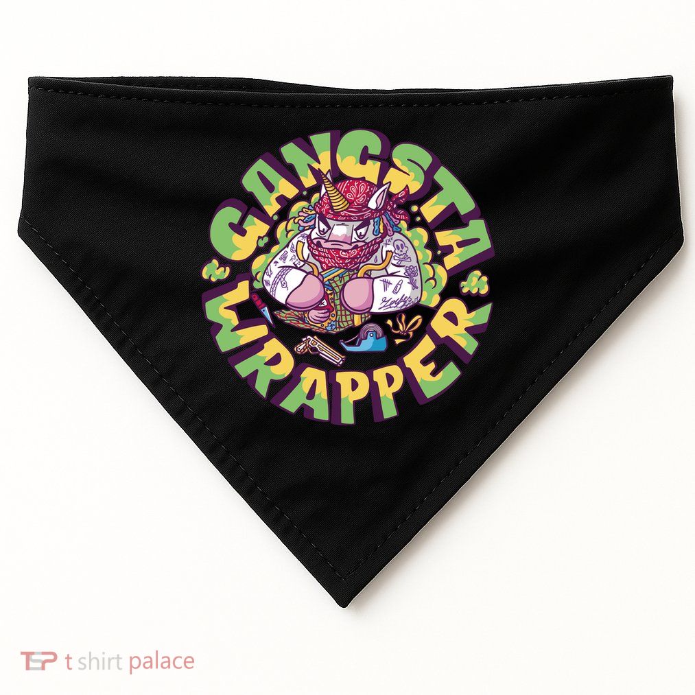 Gangsta Wrapper Unicorn Christmas USA-Made Doggie Bandana