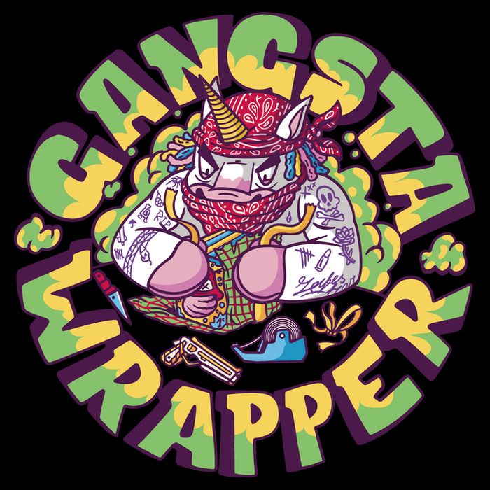 Gangsta Wrapper Unicorn Christmas Bucket Hat