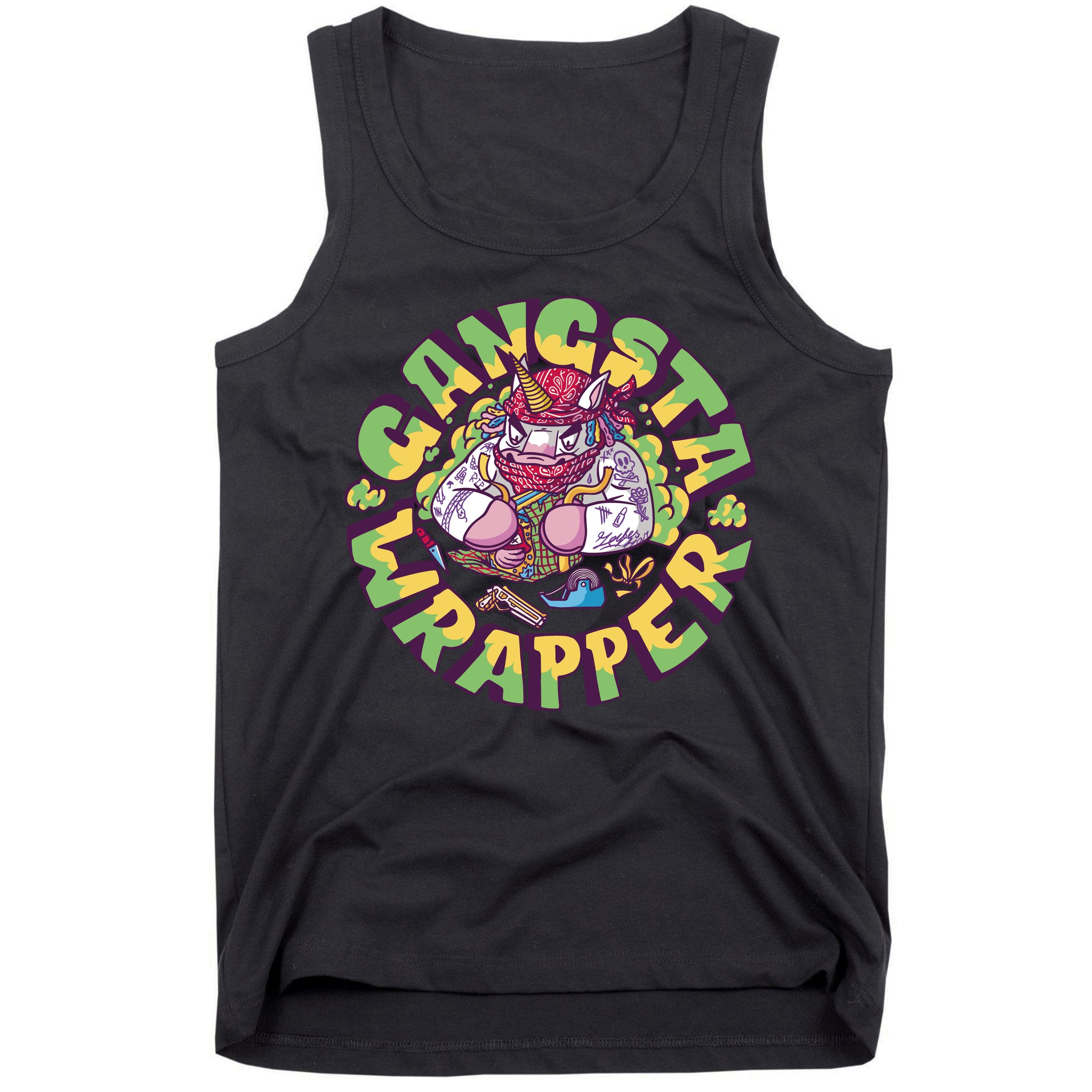 Gangsta Wrapper Unicorn Christmas Tank Top