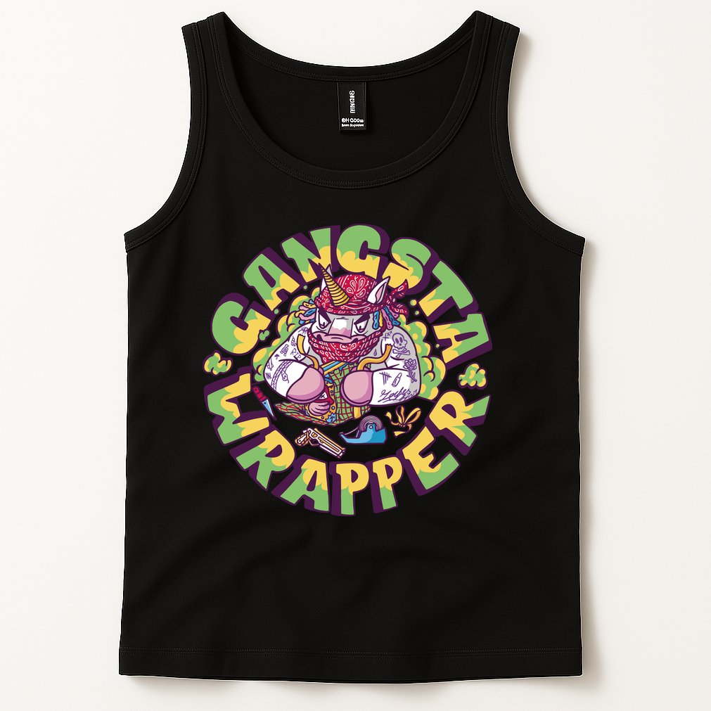 Gangsta Wrapper Unicorn Christmas Tank Top