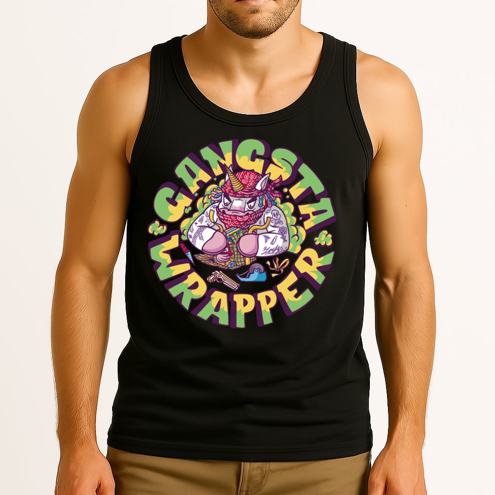 Gangsta Wrapper Unicorn Christmas Tank Top