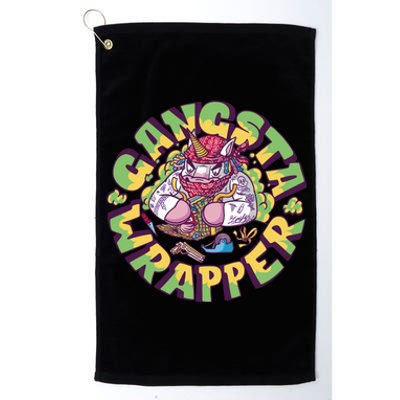 Gangsta Wrapper Unicorn Christmas Platinum Collection Golf Towel