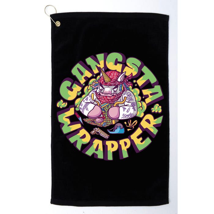 Gangsta Wrapper Unicorn Christmas Golf Towel