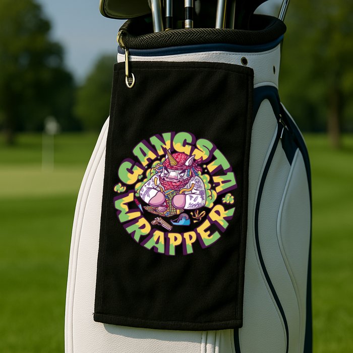 Gangsta Wrapper Unicorn Christmas Golf Towel