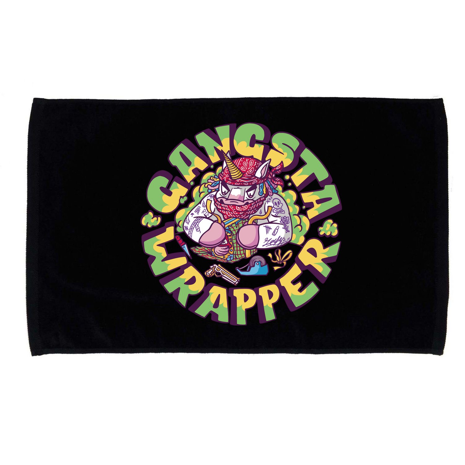 Gangsta Wrapper Unicorn Christmas Microfiber Hand Towel