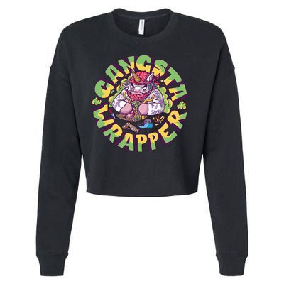 Gangsta Wrapper Unicorn Christmas Cropped Pullover Crew