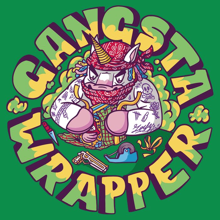 Gangsta Wrapper Unicorn Christmas Long Sleeve Shirt