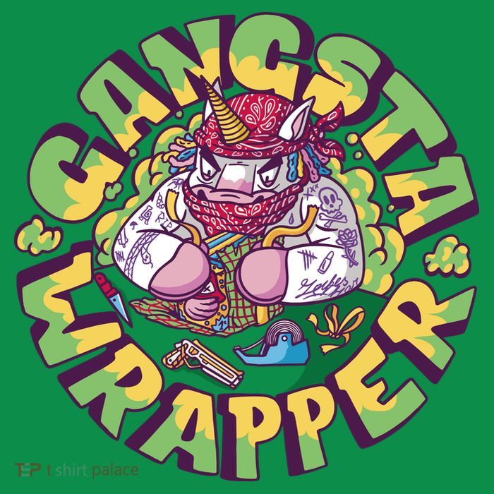 Gangsta Wrapper Unicorn Christmas Baby Bodysuit