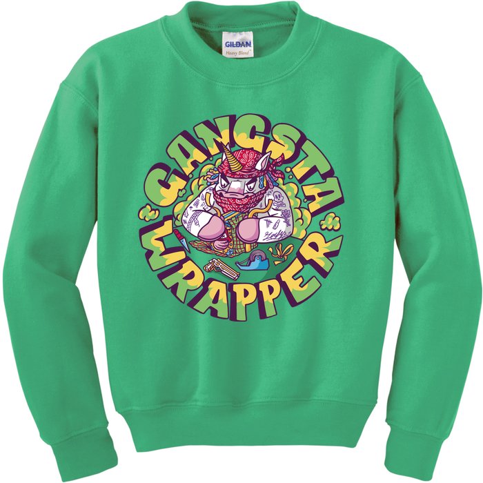 Gangsta Wrapper Unicorn Christmas Kids Sweatshirt