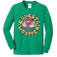 Gangsta Wrapper Unicorn Christmas Kids Long Sleeve Shirt