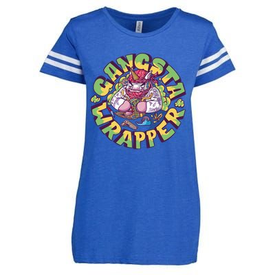 Gangsta Wrapper Unicorn Christmas Enza Ladies Jersey Football T-Shirt