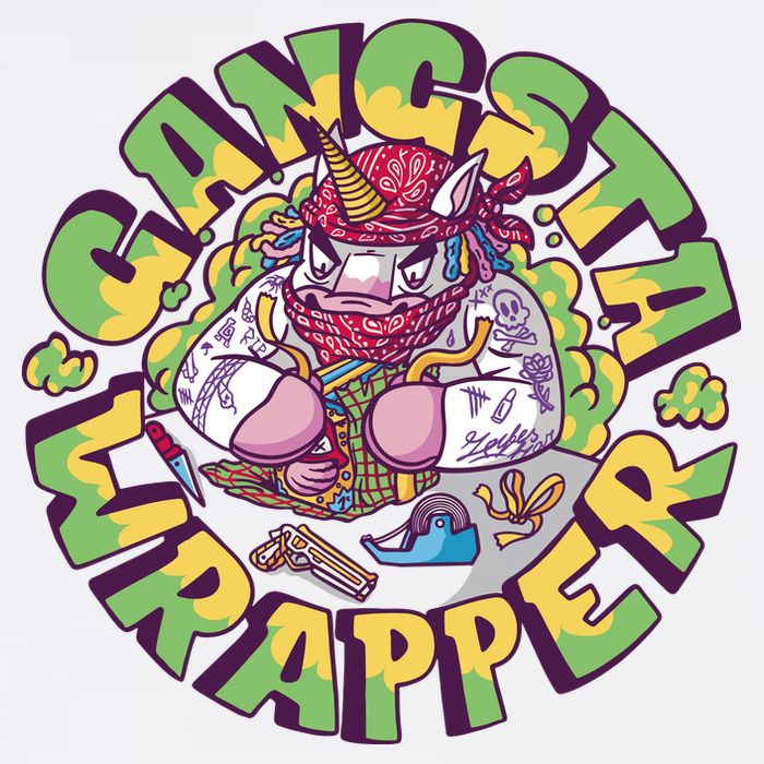 Gangsta Wrapper Unicorn Christmas Garment-Dyed Sweatshirt
