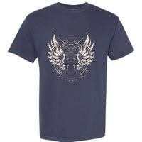 Guitar Wings Vintage Retro 80s Rock Roll Music Garment-Dyed Heavyweight T-Shirt