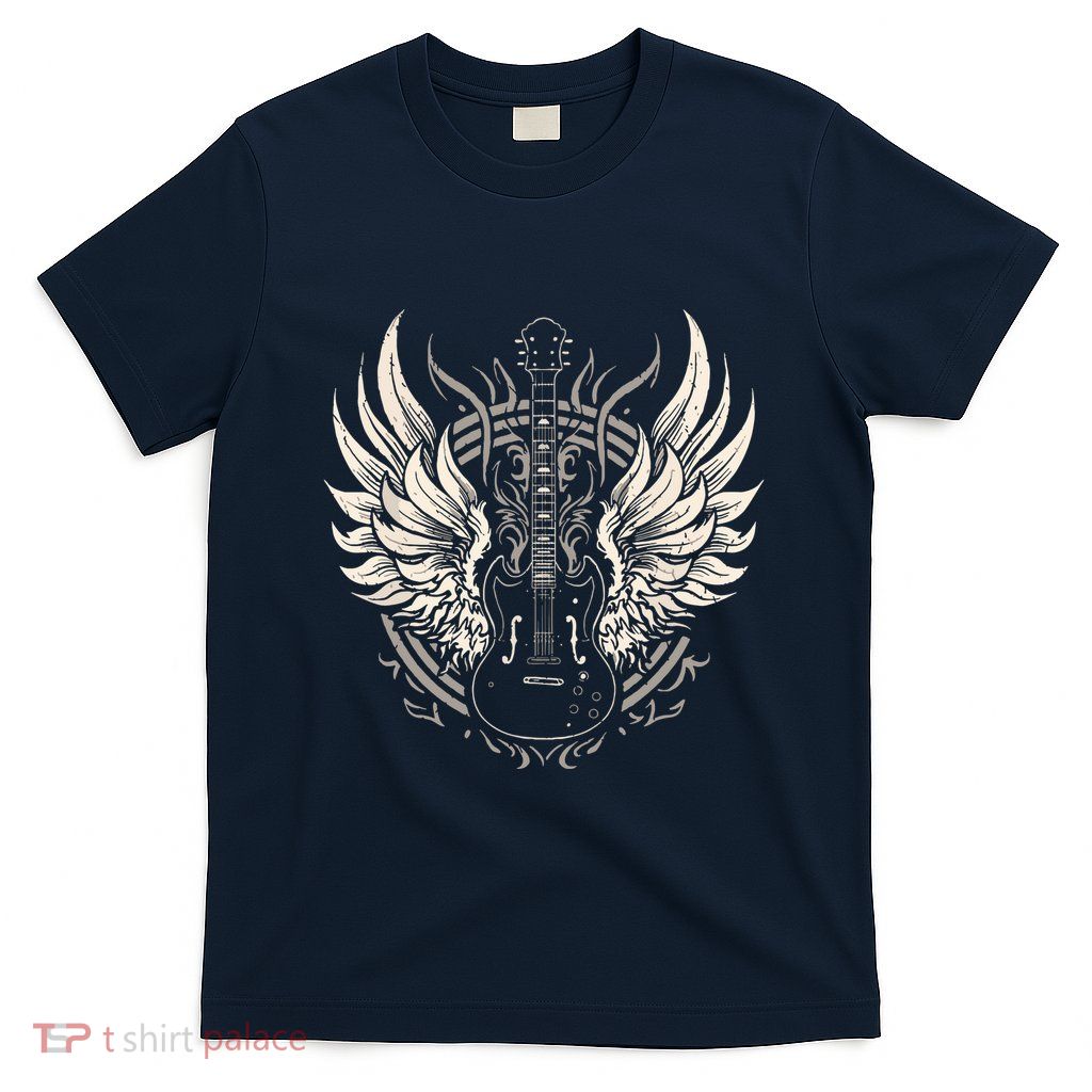 Guitar Wings Vintage Retro 80s Rock Roll Music T-Shirt