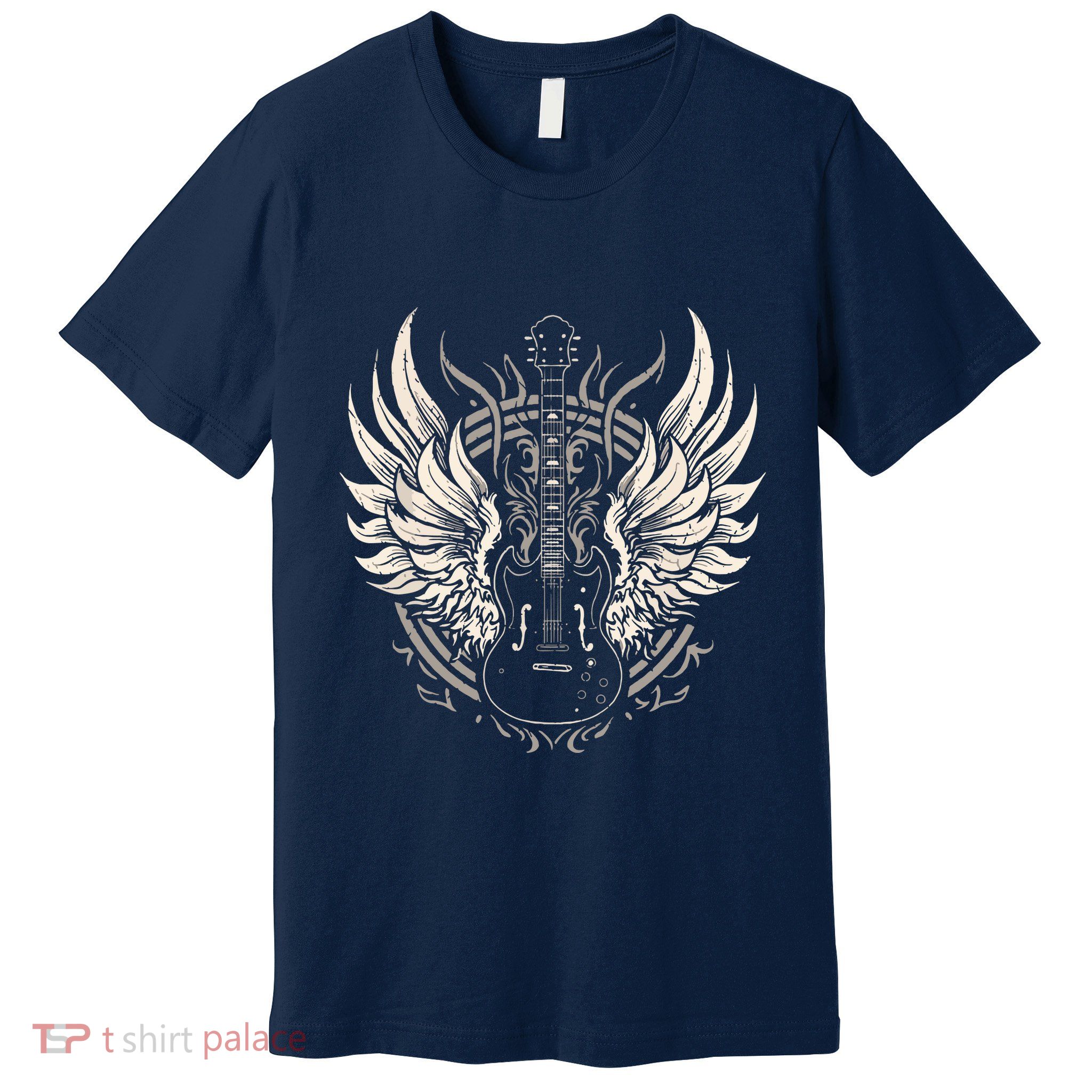 Guitar Wings Vintage Retro 80s Rock Roll Music Premium T-Shirt