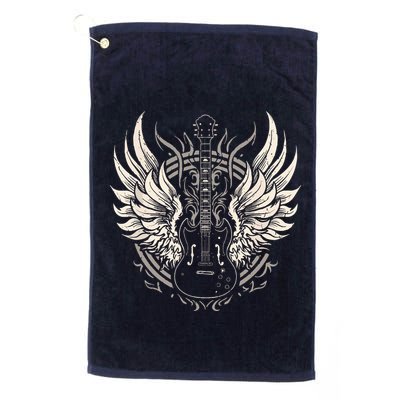 Guitar Wings Vintage Retro 80s Rock Roll Music Golf Towel