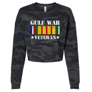 Gulf War Veteran Pride Persian Gulf Service Ribbon Cropped Pullover Crew