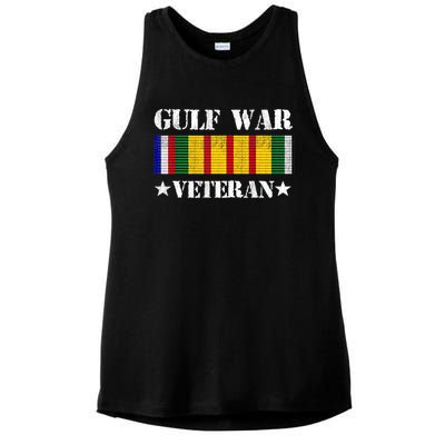 Gulf War Veteran Pride Persian Gulf Service Ribbon Ladies PosiCharge Tri-Blend Wicking Tank