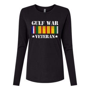 Gulf War Veteran Pride Persian Gulf Service Ribbon Womens Cotton Relaxed Long Sleeve T-Shirt