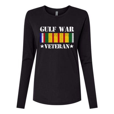 Gulf War Veteran Pride Persian Gulf Service Ribbon Womens Cotton Relaxed Long Sleeve T-Shirt