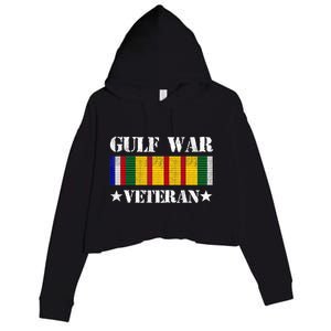 Gulf War Veteran Pride Persian Gulf Service Ribbon Crop Fleece Hoodie