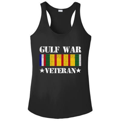 Gulf War Veteran Pride Persian Gulf Service Ribbon Ladies PosiCharge Competitor Racerback Tank
